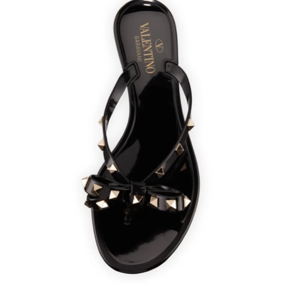 Valentino Shoes - Valentino Rock Stud Jelly Thong Bow Sandal